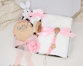 Baby Gift Box, Baby Shower Gift Box,  New Baby Set, Baby Girl Present, Welcome Baby Gift Basket, Newborn Boy  Set, Baby Shower Gift Basket