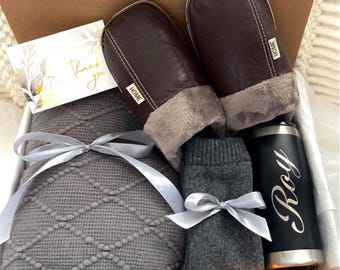 Personalized Gift Box For Men Cozy Hugge Gift Basket For Dad Grandpa Husband Father Sending Love & Hugs Gift Set For Him Speedy Recovery