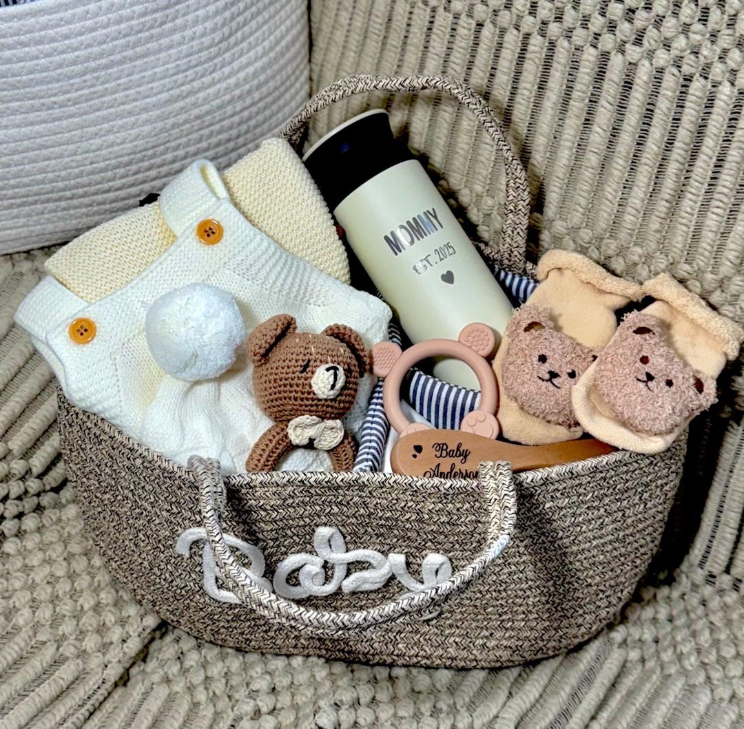 Gift Basket for Newborn Baby Girl/boy Welcome Baby Gift Set for New Mom ...