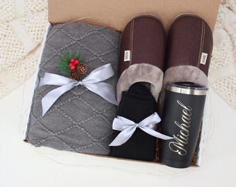 Personalized Gift Box For Men Cozy Hugge Gift Basket For Dad Grandpa Husband Father Sending Love & Hugs Gift Set For Him Speedy Recovery