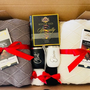 Gift For Couple Him & Her Gift Set Congratulations Anniversary Thank you Gift Basket For Two Sending Love And Hugs Mr. And Mrs. Gift Box