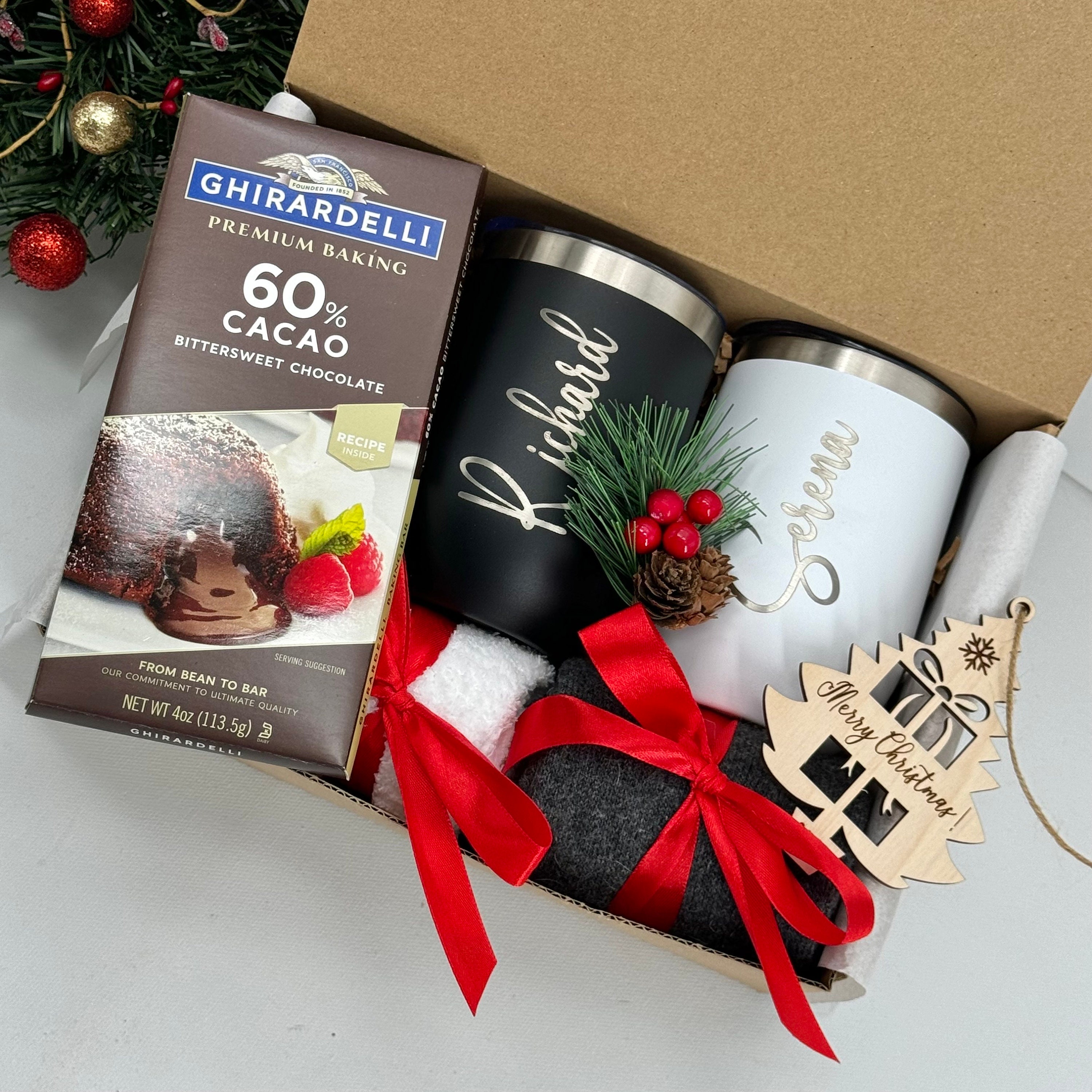 Happy Holidays Christmas Gift Set for Him and Her Congratulations