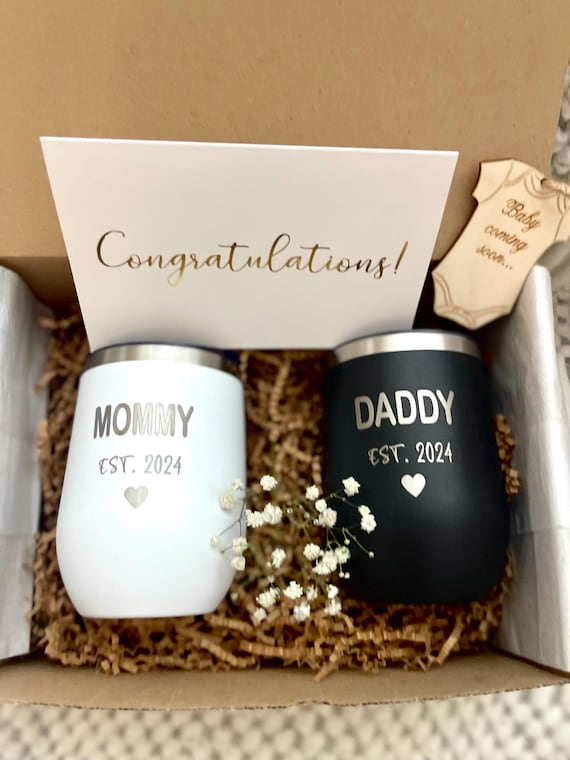 New Mommy Daddy New Parents Gift Set Mom Dad Mug Set Parents Expectant Gift Box Baby Shower Gift Idea Baby Announcement Pregnancy Gift Box