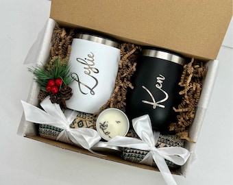 Christmas Gift Box For Couple Personalized Hygge Gift For Two Happy Anniversary Custom Gift Set For Husband And Wife Just Married Thank You