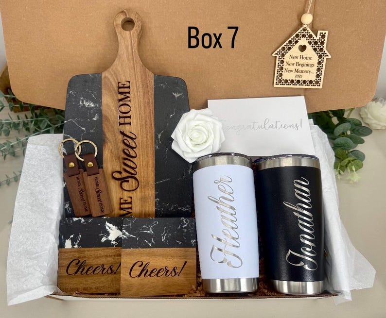Housewarming Realtor Closing Gift Basket Welcome Home Gift for Clients New Homeowner Gift Box for Two Personalized New Home Gift Box 7