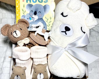 Baby Gift Box Baby Shower Gift Basket Newborn Baby Shower Boy Welcome Baby Gift Newborn Girl Gift New Parents Gift Box Bear Gift Basket