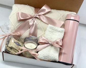 Luxe Hugge Cozy Gift for Women Valentine's Gift Basket for Her Filled with Love Self Care Gift Box Care Package for Girlfriend Daughter Mom