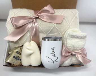 Sending a hug gift box, thinking of you, sympathy care package, self care gift basket, warm and cozy, thank you gift box, get well soon