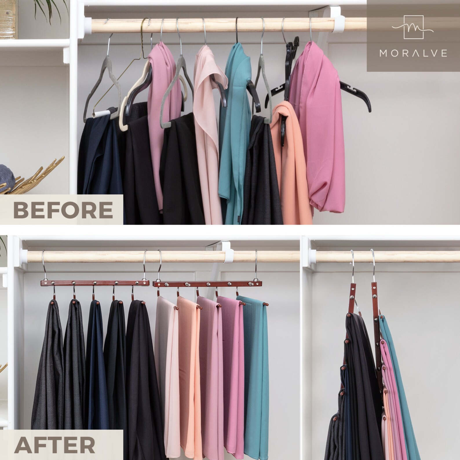 MORALVE Space Saving Pants Hangers Multifunctional Pant Etsy