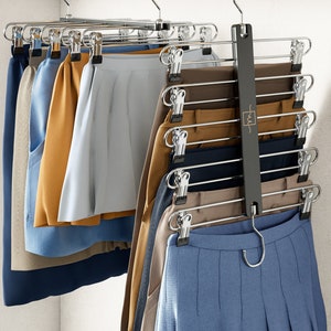 MORALVE Space Saving Skirt Hanger European Beechwood Tired Skirt Hangers Shorts Hangers Closet Organizers 2 Pack White Etsy