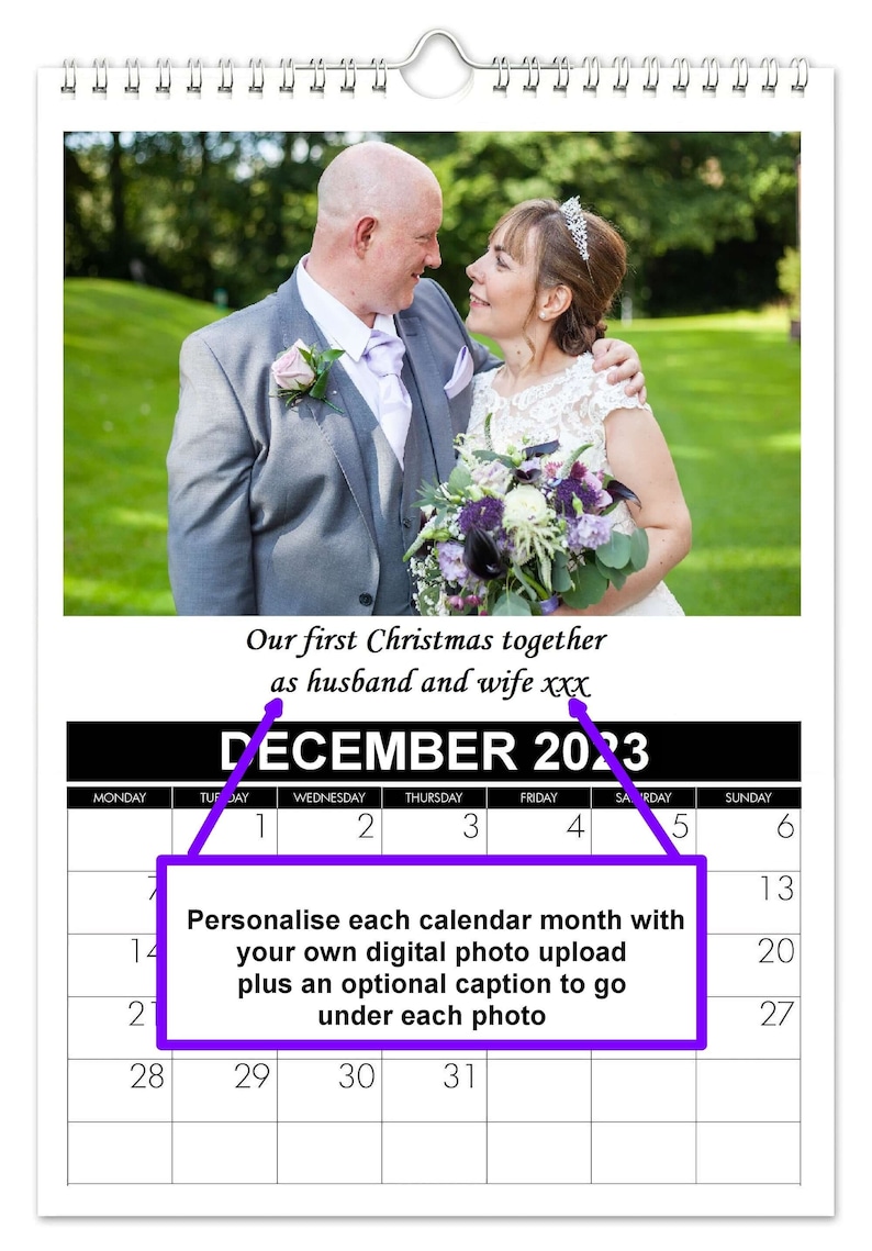 2024 Personalised Photo Calendar A5, A4, A3 Sizes Upload Your 12