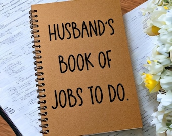 Husband jobs to do note book gift - first anniversary - 1st paper wedding
