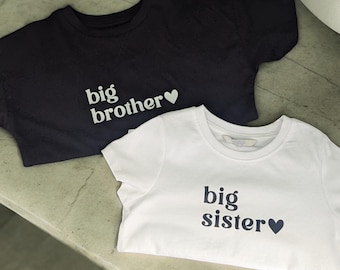 Sibling baby announcement tshirts - big brother - big sister