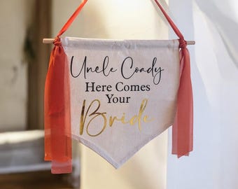 Wedding sign pennant flag for page boy / flower girl