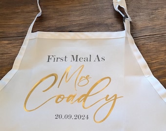 Wedding Apron for Bride and Groom - First Meal