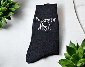 Personalised mens wedding socks