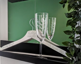 Prom Gift Set - High School - Personalised Hanger & Flute