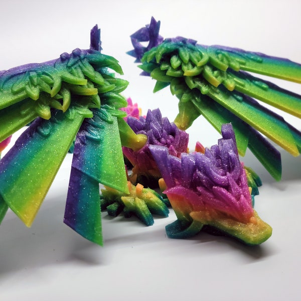 Infinity Dragon, Flexible Dragon, 3D Printed Articulated Dragon, Fidget & Desk Toy