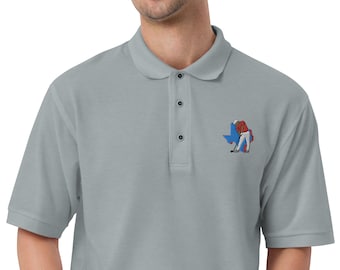 Bryson DeChambeau Golf Silhouette & Texas State Men&#39;s Premium Polo Shirt