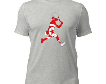 Ons Jabeur Tennis Tunisia Flag Silhouette Unisex Cotton Short Sleeve Shirt