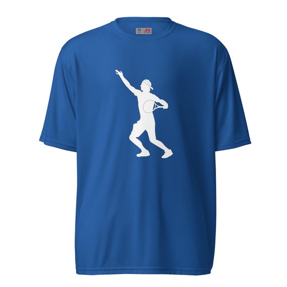 Ace2Eagle Rafa Nadal Tennis White Silhouette Unisex Performance Crew Neck T Shirt