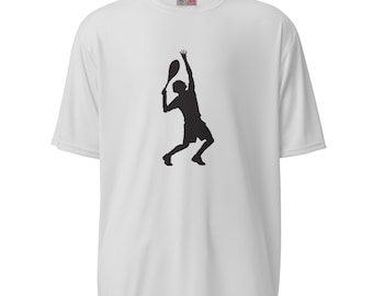 Roger Federer Tennis Black Silhouette, uniseks performance-T-shirt met ronde hals