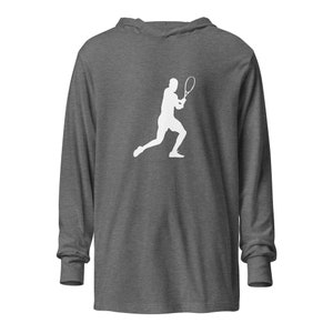 Carlos Alcaraz Tennis Weiß Silhouette Kapuzen Langarm T-Shirt