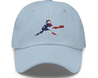 Tennis Player Slide US Flag Silhouette Classic Adjustable Hat