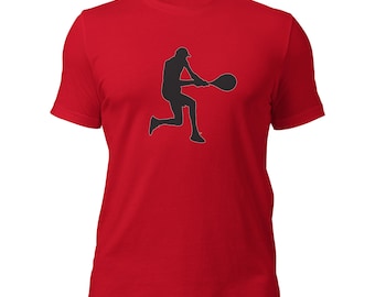 Jannik Sinner Tennis Backhand Black Silhouette Unisex Cotton Short Sleeve Shirt