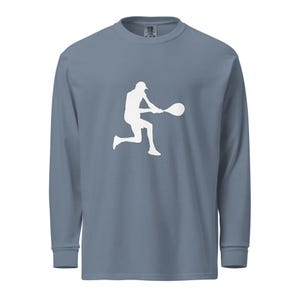 Jannik Sinner Tennis White Silhouette Heavyweight Long Sleeve Shirt