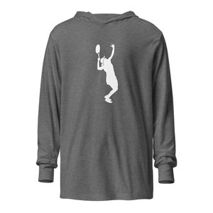 Iga Swiatek Tennis Weiß Silhouette mit Kapuze Langarm-T-Shirt