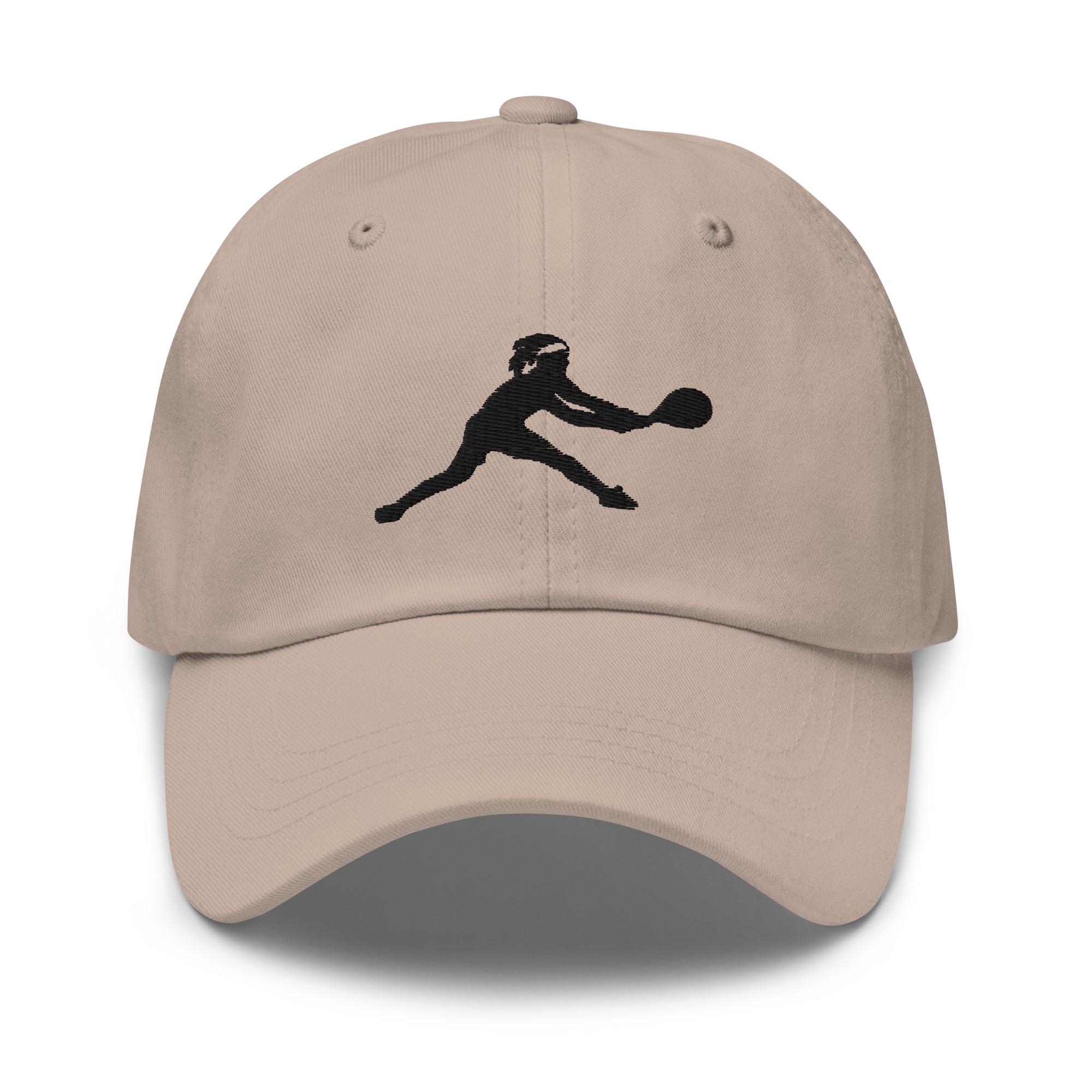 Tennis Player Slide Black Silhouette Classic Adjustable Hat