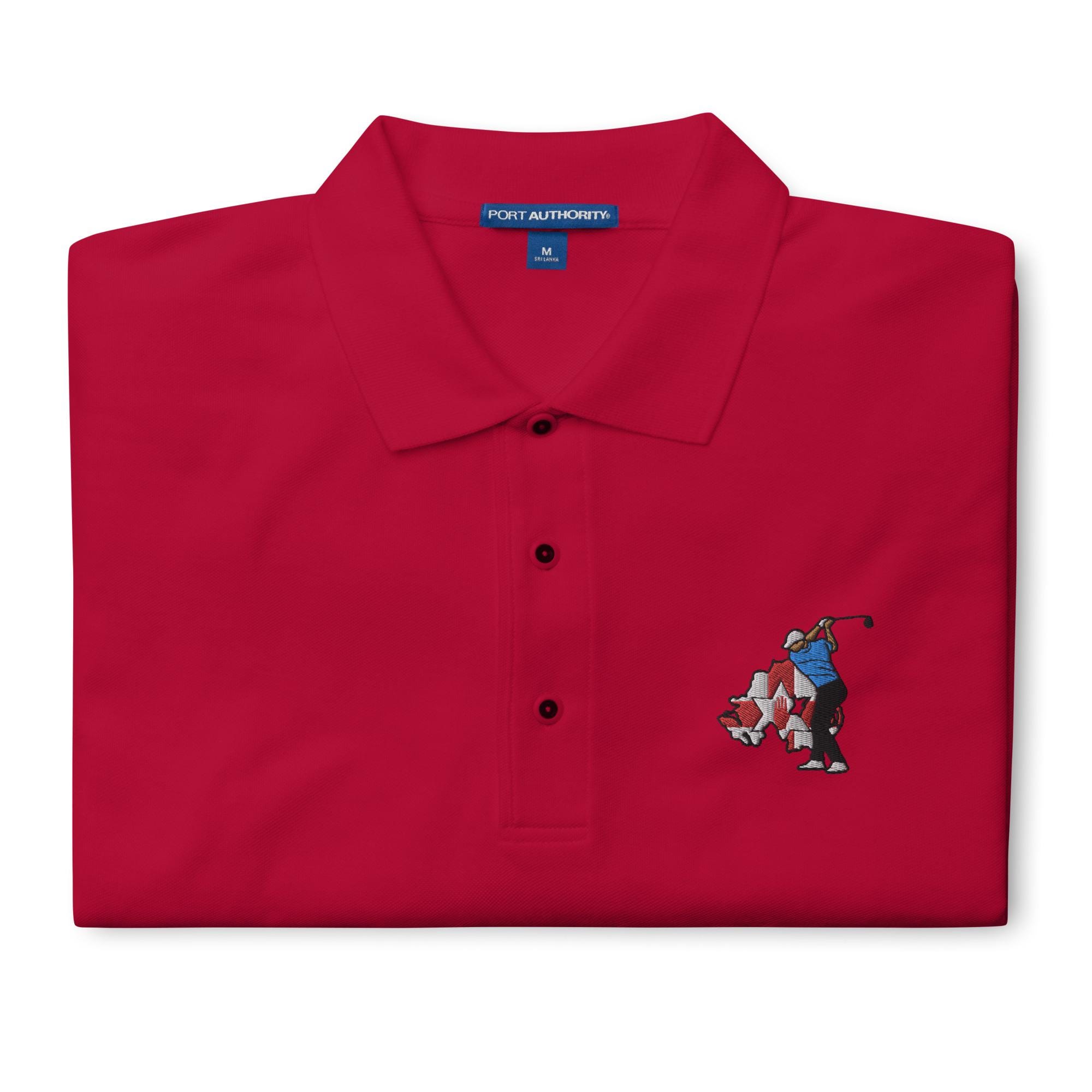 Rory Mcilroy Golf & Northern Ireland Silhouette Men's Premium Polo Shirt