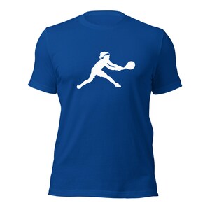 Tennis Player Slide White Silhouette Unisex Cotton Short Sleeve Shirt