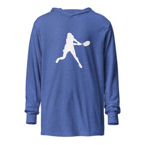Coco Gauff Tennis Weiß Silhouette Kapuzen Langarm T-Shirt