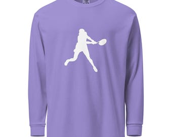 Coco Gauff Tennis White Silhouette Heavyweight Long Sleeve Shirt