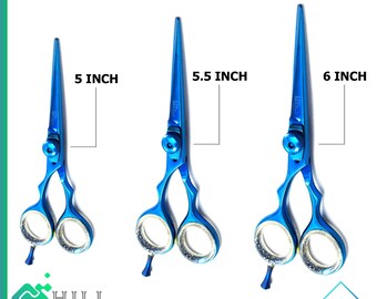 3 Pcs Hair Cutting Blue Barber Shears, Hair Trimming Shears Kit,  Create Texturizing Effects, Reduce Hair Thickness, Blend Layered Hair