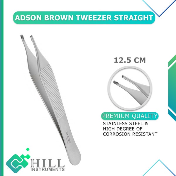 Adson Brown Tweezer Straight 12.5 Cm - The Ultimate Dental, Veterinary & Medical Companion with Unmatched Precision!