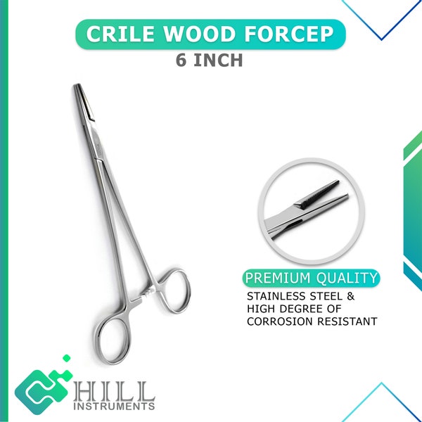 Crile Wood Forceps, Precision Surgical Tool for Clamping Blood Vessels & Tissues and Ensuring Accurate Control, Minimal Trauma