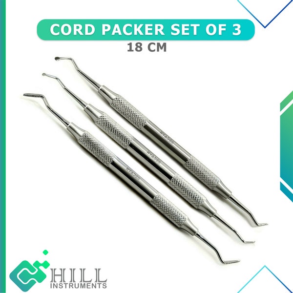 Precise Gingival Management: Cord Packer Elevators Set of 3 in Dental Surgery for Enhanced Visibility & Accuracy.