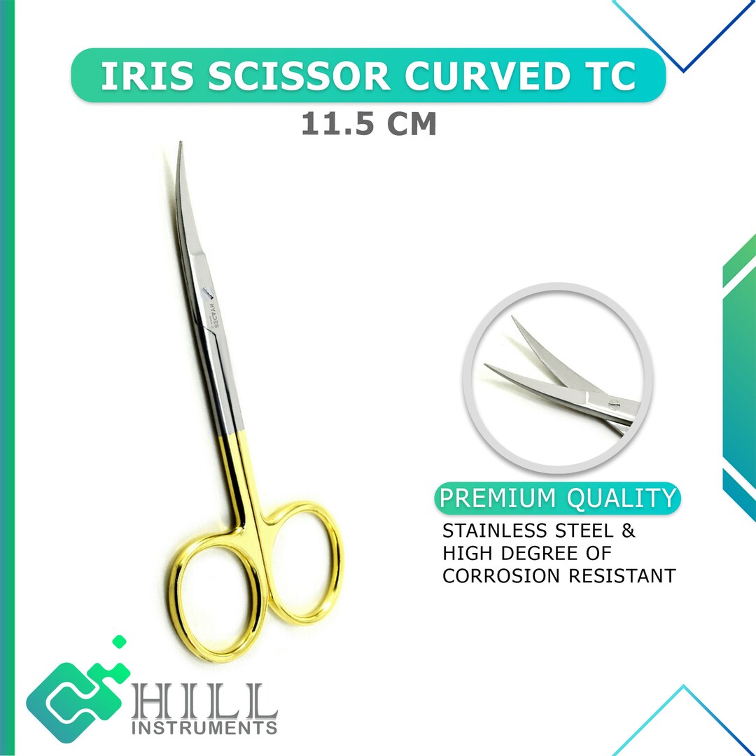 Iris Scissors Curved TC Tungsten Carbide Medical Etsy