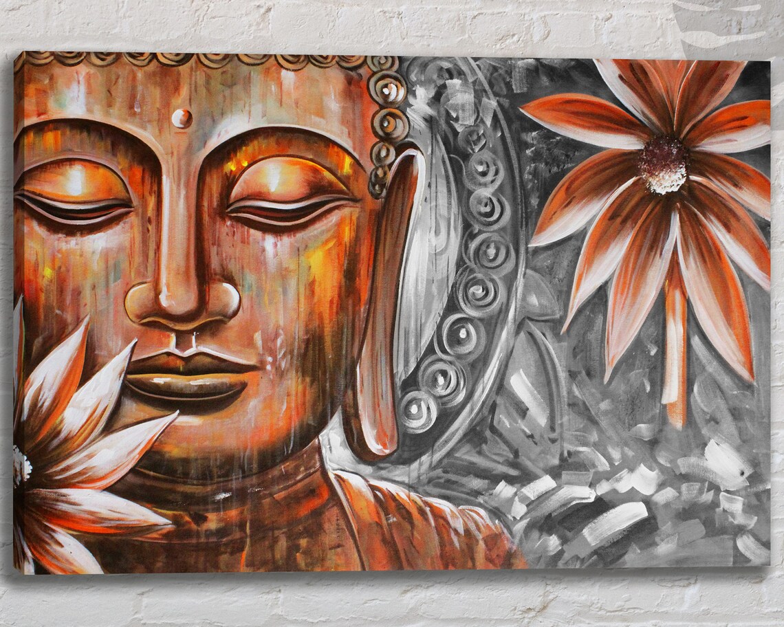 Lord Buddha Wall Art Print Buddha Canvas Wall Decor Asian Etsy