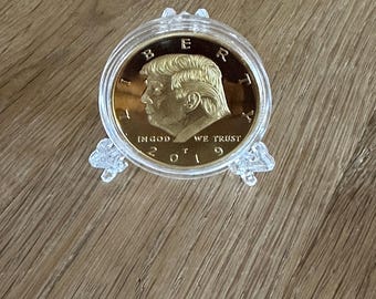 Donald Trump Commemorative Coins, Gold Plated Coin.