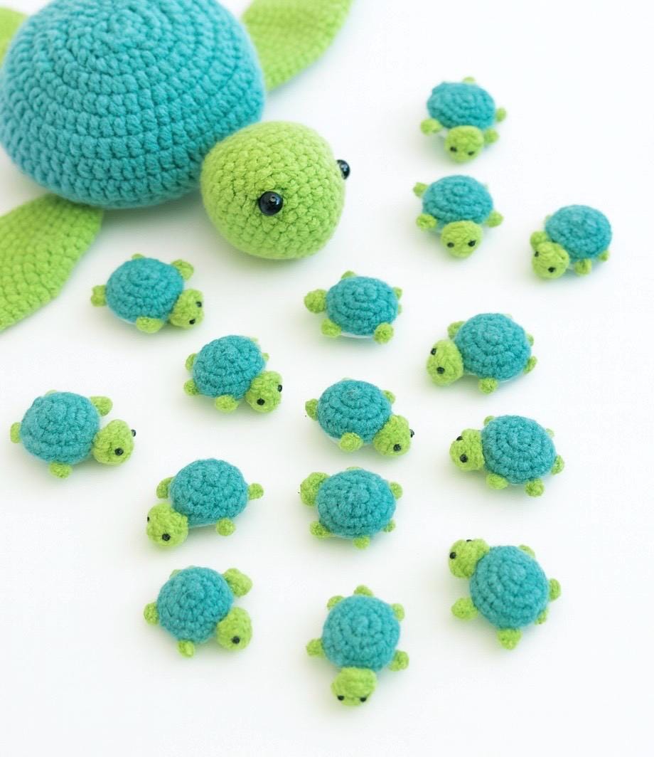 Turtle Memory Game Crochet Pattern PDF | Plush Turtle Amigurumi ...