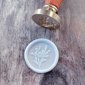 Tampon de cire fleurs sauvages | Faire des cachets de cire avec un motif floral | Joli tampon en cire pour faire des cachets d'invitation et d'enveloppe