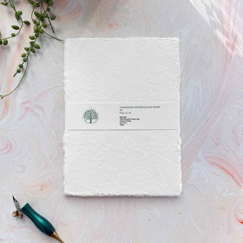 a5 watercolour paper with deckled edges