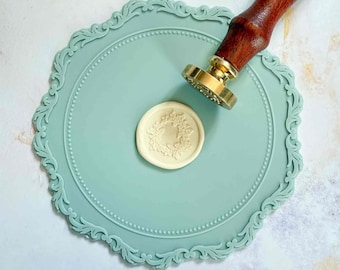 Silicone Wax Seal Mat, Dusky Blue, Non-Stick Surface for Imprints