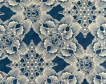 Lokta Wrapping Paper – Rajani Blue Floral Pattern, Eco Friendly Gift Wrap
