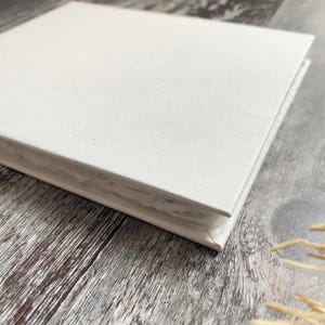 White Handmade Cotton Rag Notebook - 50 Page | Blank DIY Guest Book or Journal