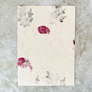 A5 size handmade lokta paper with dried flowers and leaves